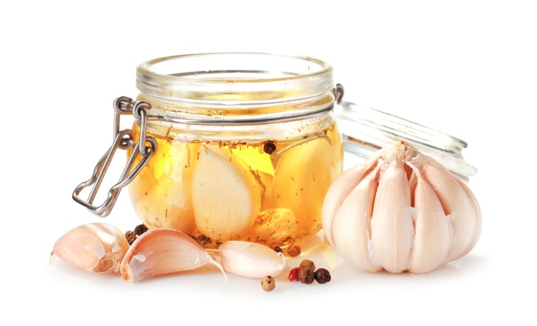 jar of garlic oil