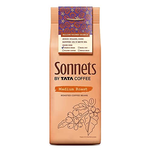 Tata Sonnets Nullore Washed Arabica Medium Roast French Press, 250g, Brown
