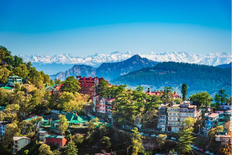 beautiful panoramic cityscape of shimla
