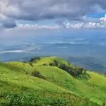 green hills at coorg india with a beautiful view of the lowlands