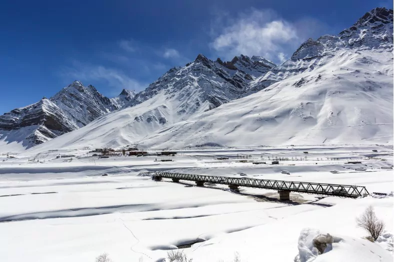 winter view of spiti valley himachal pradesh