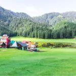 view of famous khajjiar lake is situated in dalhousie