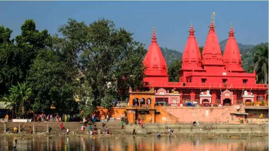 durga temple on the ganga river bank