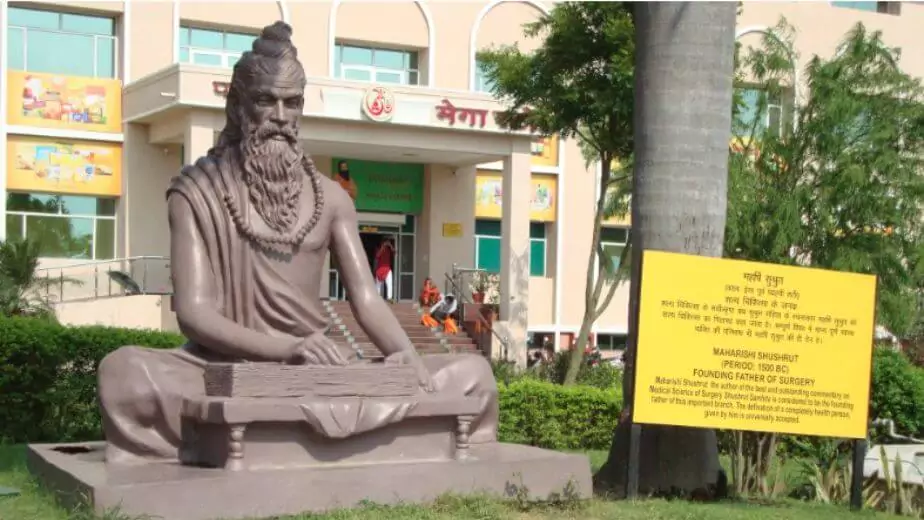 statue of maharshi shushruta at patanjali yogpeeth