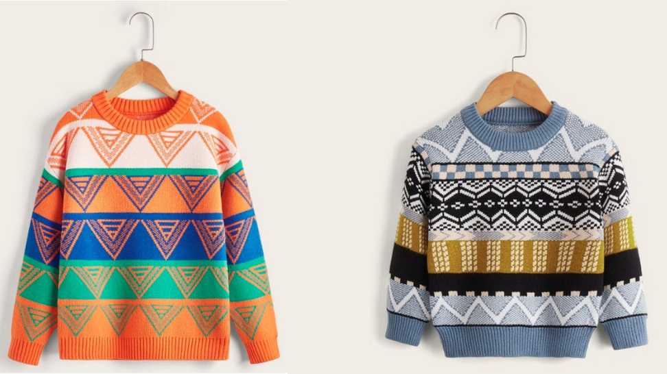 2 different pullovers with different textures